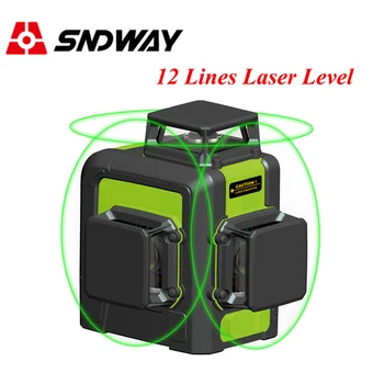 

Sndway 12 lines laser level 360 3d Red/Green laser level 2 lines self leveling laser tools cross vertical horizontal leveler