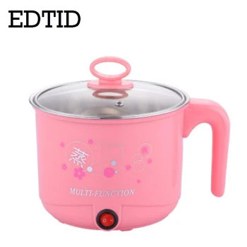 

EDTID Multifunction Electric Skillet Stainless Steel Hotpot Noodle Rice Cooker Steamed Eggs Soup Pot Heating Pan Food Steamer EU
