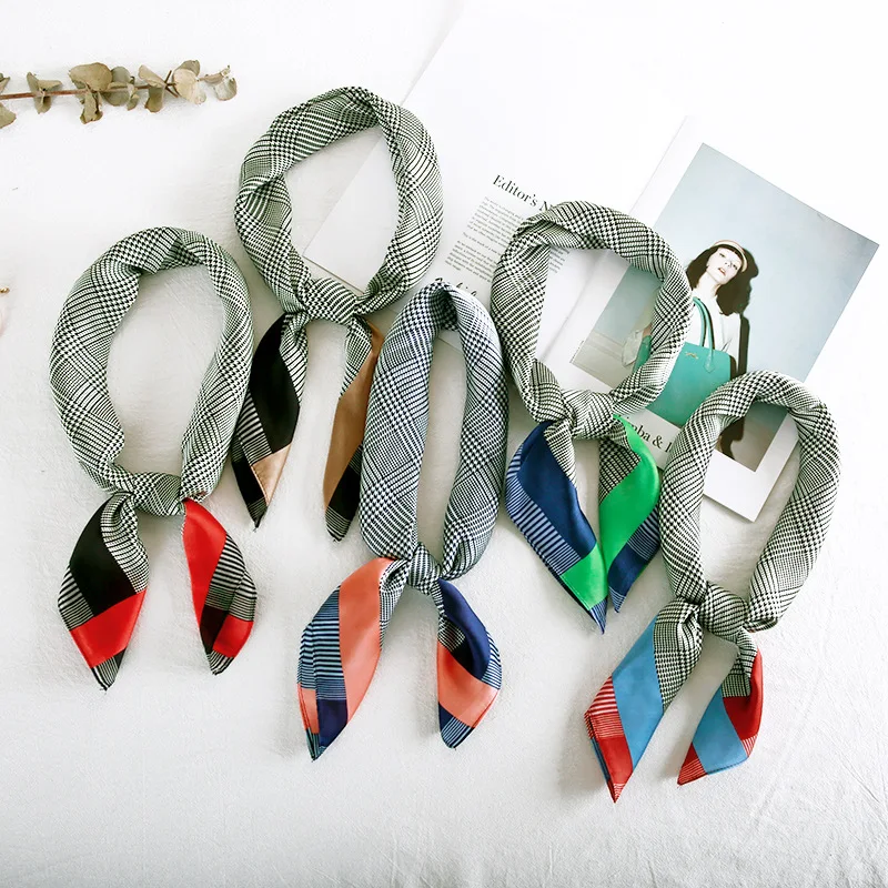 70*70 Simple multi functional small scarf small square scarves Miss