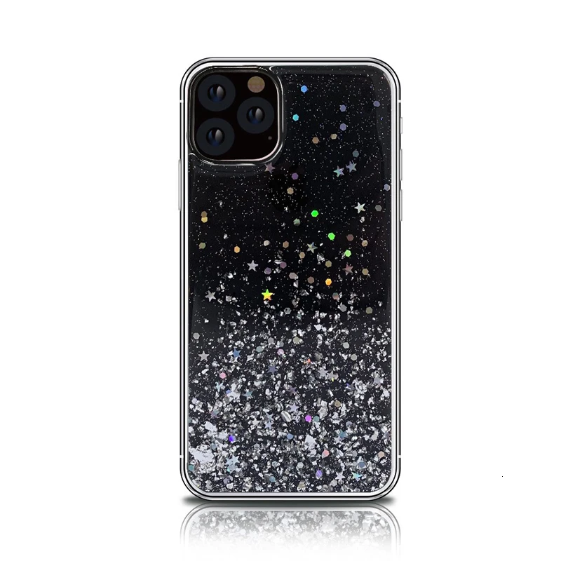 Блестящий блестящий чехол для телефона iphone 11 Pro Max 8 7 Plus 6S X XS Max XR, блестящий прозрачный мягкий чехол для телефона