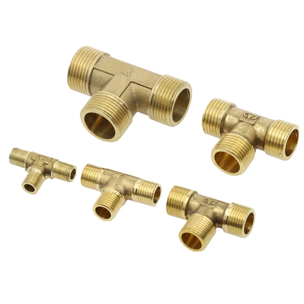 1 шт. 1/4 &quot3/8&quot 1/2 &quotBSP Тип тройника тройник 3 ходовой латунный фитинг для труб