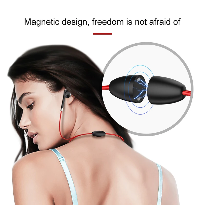 BT313 Bluetooth Earphones Wireless Magnetic Hanging Neck Headphones Noise Conceling Handsfree With Mic for Xiaomi RedMi Huawei