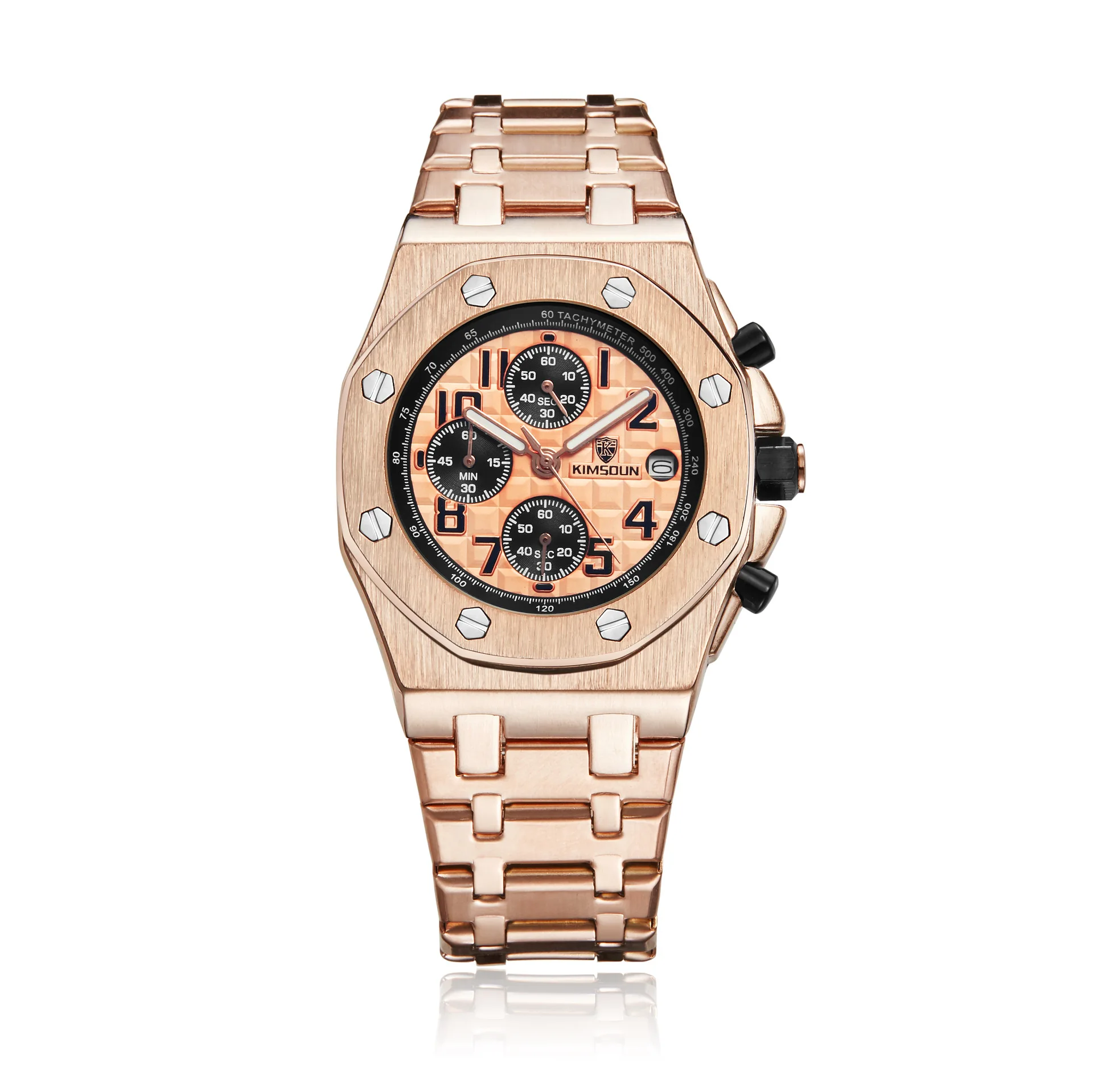 

Men's Watch Fine Steel Belt Three-eye Waterproof Luminous Calendar Sports Watch Fashion Casual Quartz Watches 1222B