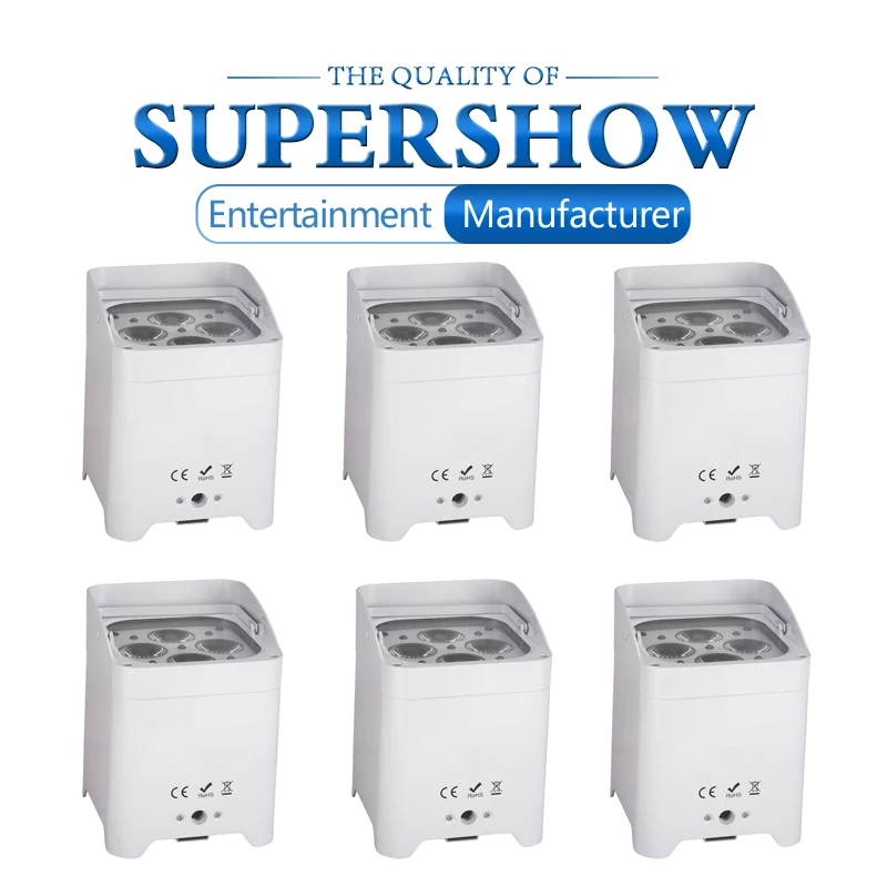 Батарея Uplightings 6 шт./лот Flightcase 4x18 Вт RGBWA UV в 1 беспроводной DMX пульт дистанционного