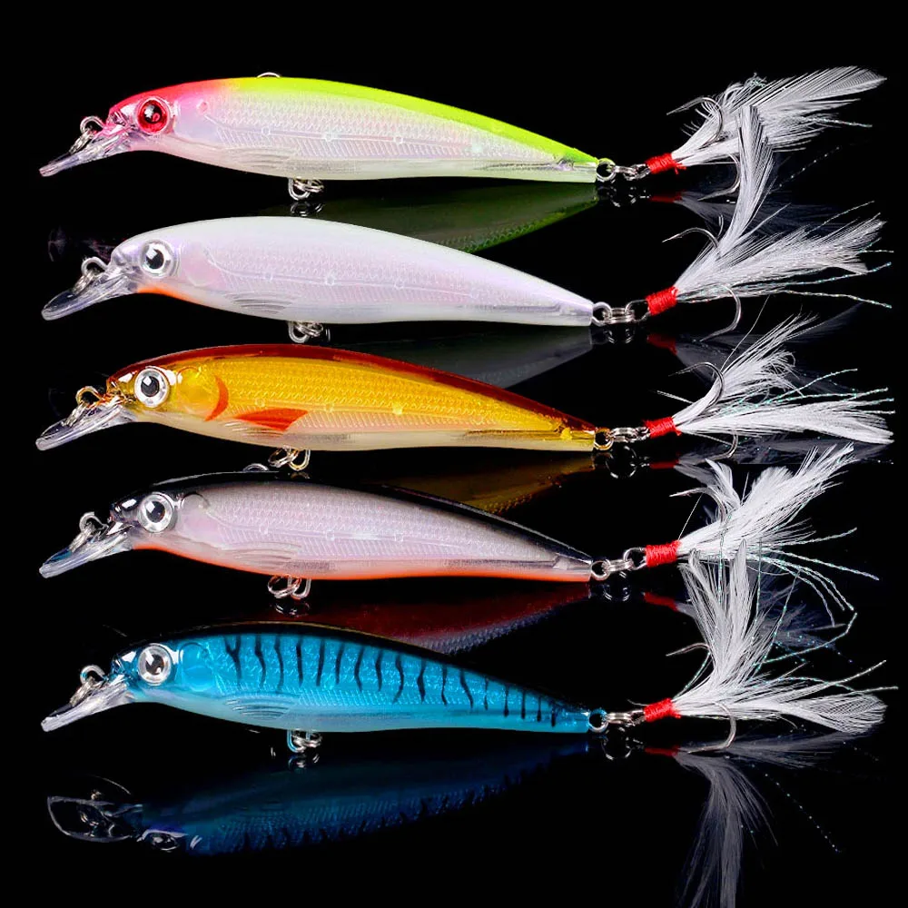 HENGJIA 100pcs minnow fishing lures 110mm 14g new lure crank bait bass fishing lure wobblers