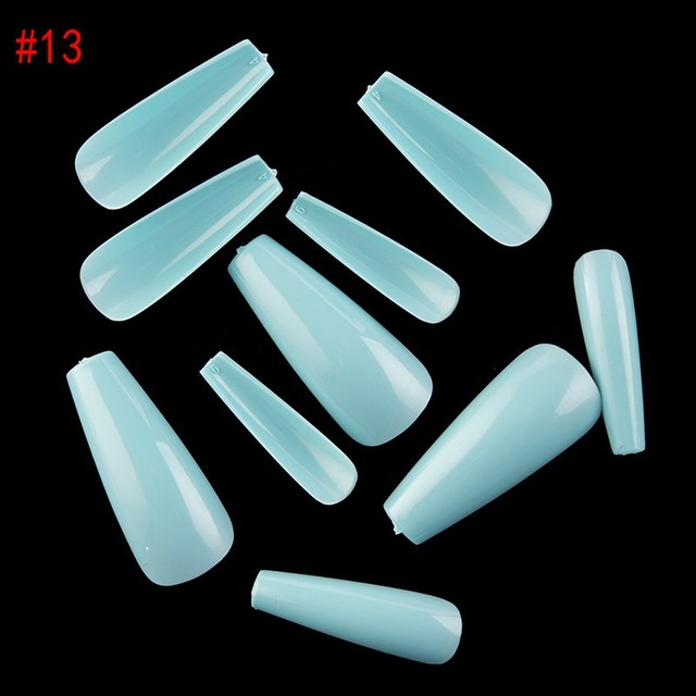 Full Cover Coffin Fake Nails Artificial Press on Nails Long Ballerina Design Clear/Natural/white False Nails Art Tips