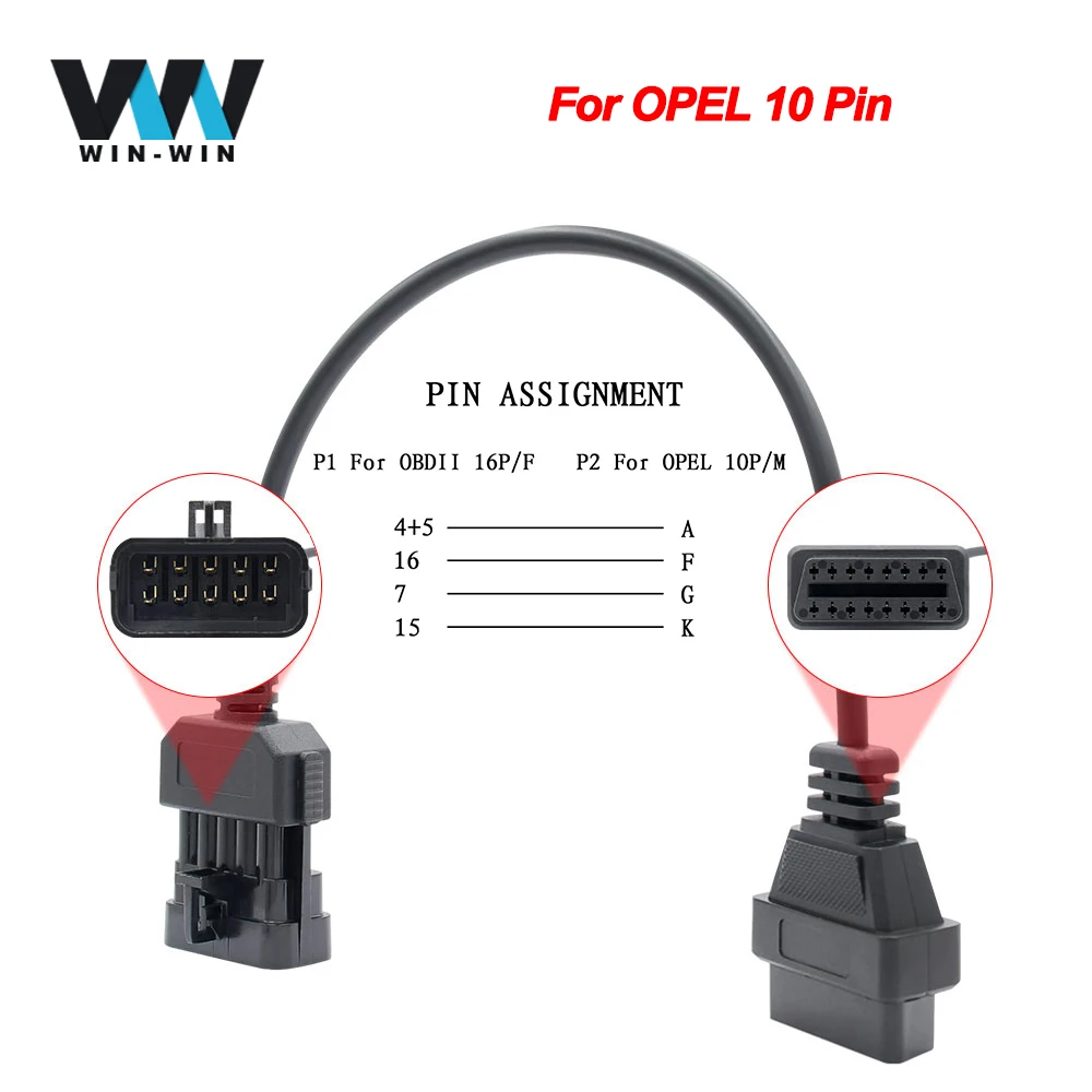 Удлинительный кабель OBD2 16Pin адаптер с 16 контактным разъемом для Opel 10 Pin OP COM OPCOM OBD 2
