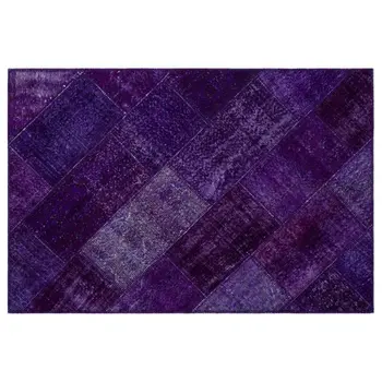 

Handmade Purple Vintage Overdyed Patchwork Area Rug 120x180 Cm-3'11''X5'11''