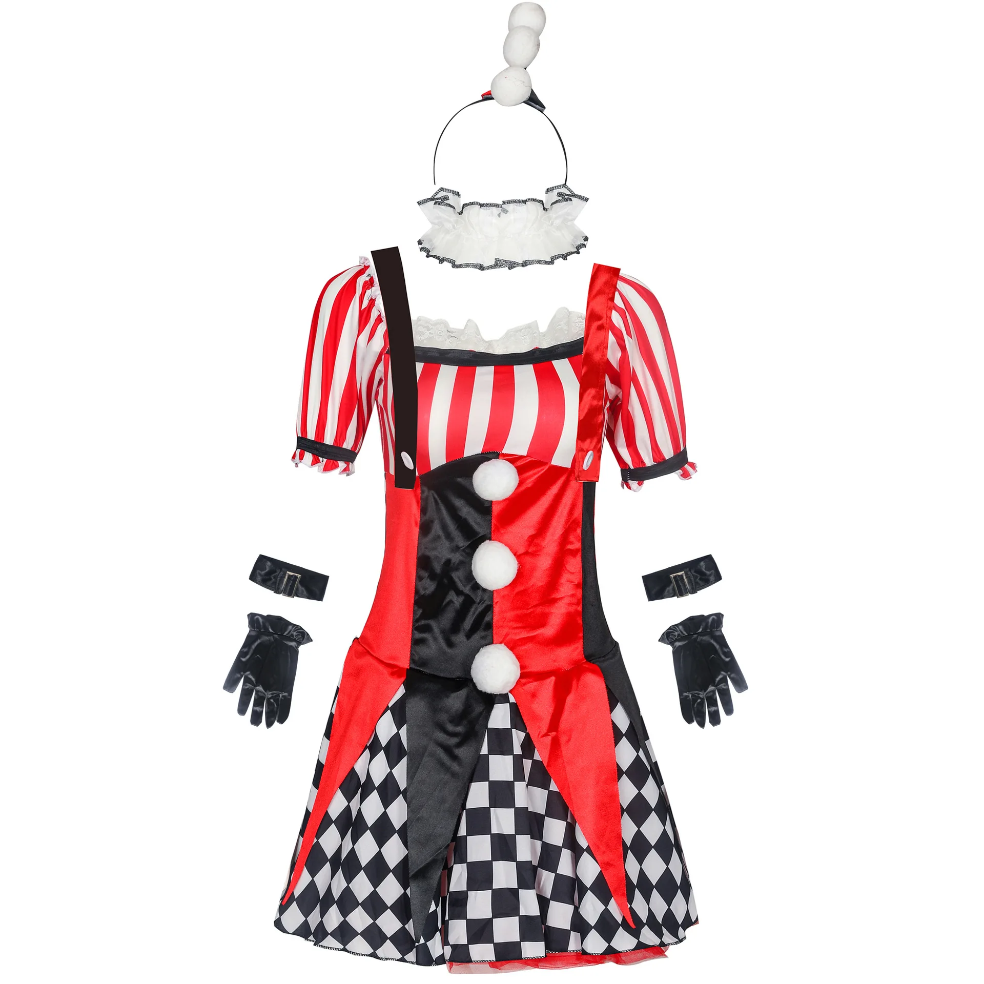 

WOMEN'S Red Clown Character Play Women's Uniform Halloween Clothing Halloween Service Stage Costume