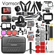 Vamson עבור GoPro גיבור 9 שחור סרט חגורת חזה זרוע צמיד אופניים סוגר עמיד למים מקרה אבזר תיק עבור Gopro9 VS168