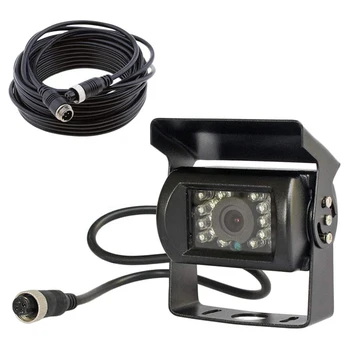 

4-Pin Car Rear View Camera Waterproof 18LED IR Night Vision Parking Backup Reverse Camera for Bus Truck RV Caravan Trailer