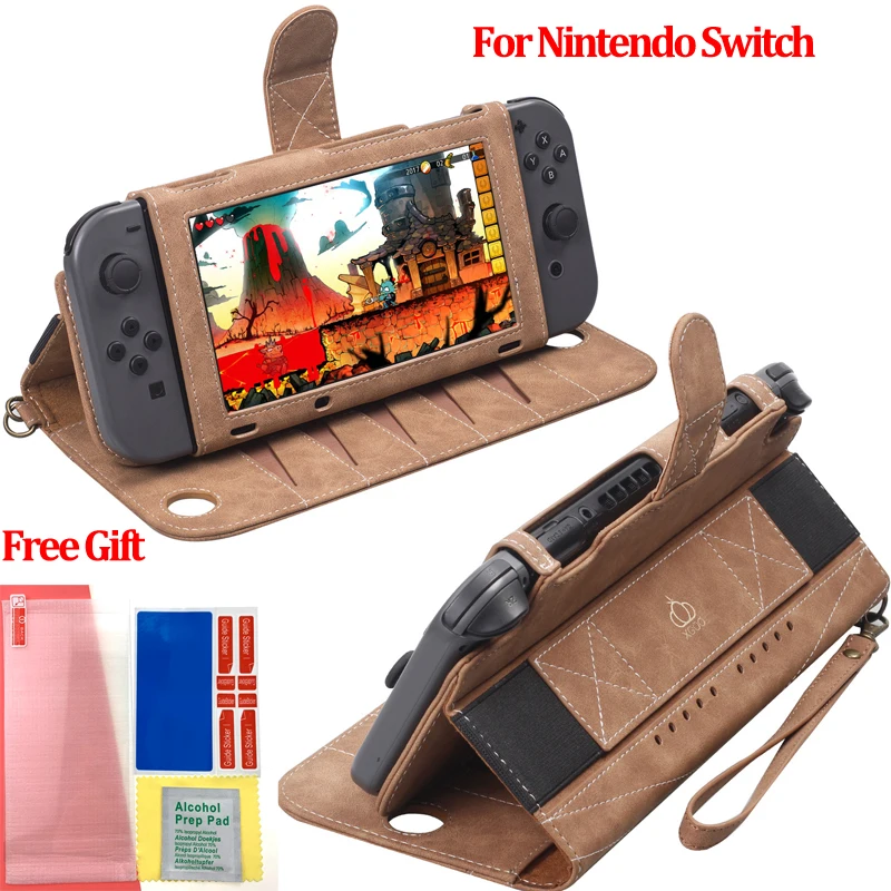 Newest Portable Leather Pouch For Nintendo Game Card Storage Multi functional Cover Case For Nintend Switch