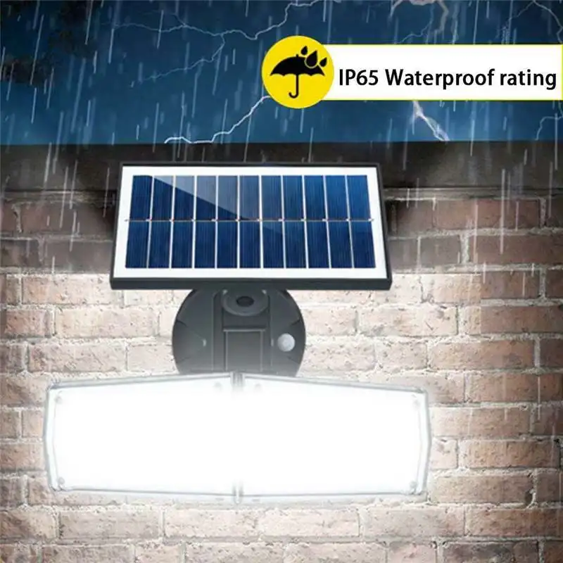 80LED Dual Head Solar wall Light Radar Sensor COB wall lamp Outdoors Solar Garden Light Yard 12W LED Lamp Waterproof