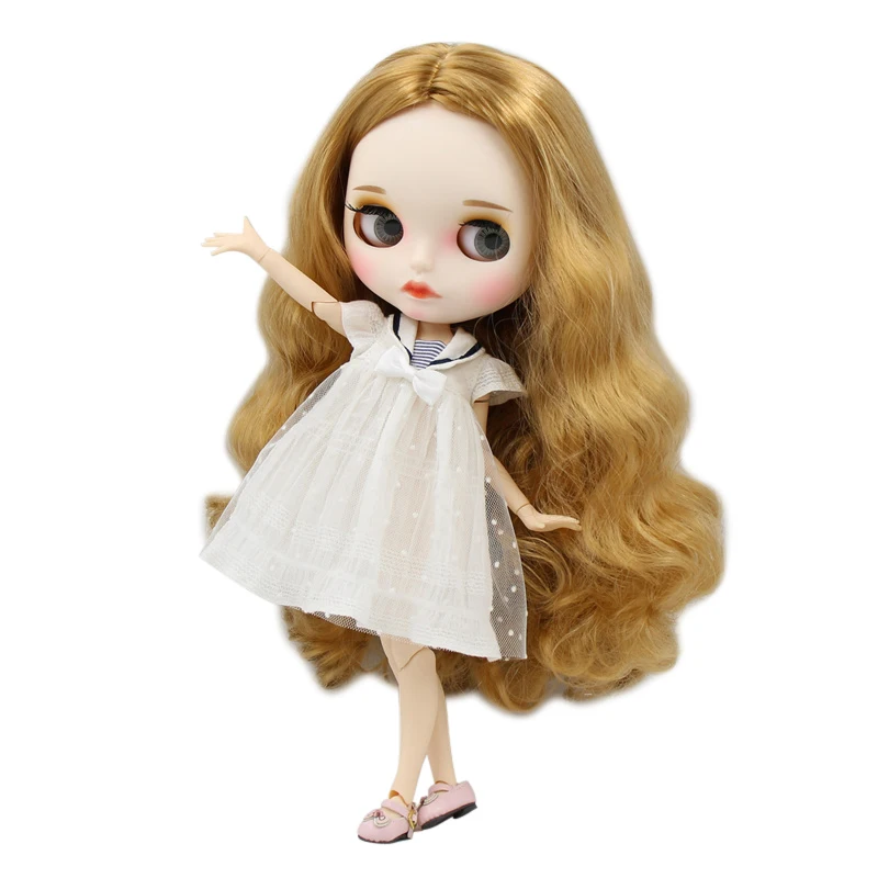 Кукла Blyth ICY DBS с белой кожей шарнирное тело новое матовое лицо золотые кудри