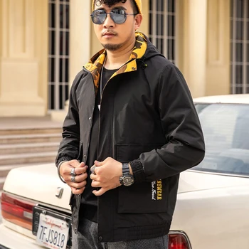 

Casual jacket long men's loose zipper jacket new large size men fatty cotton jacket embroidered single-breasted hooded winter