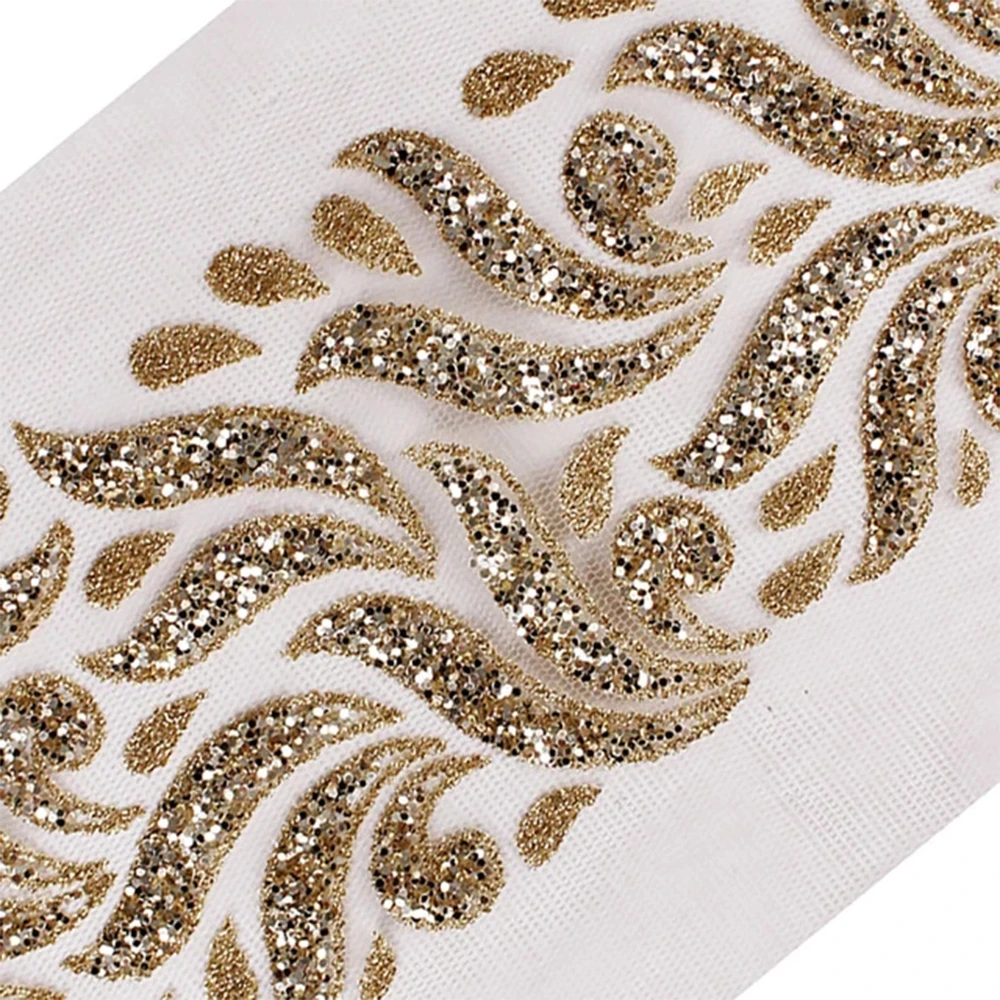 Golden 20 M Embroidered Metallic Gold Color Sequins Lace Trim, For Garments At Best Price In Surat - Foto 13