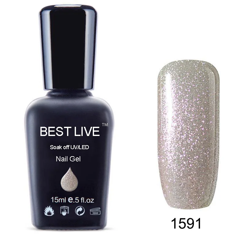 1591 BEST LIVE 15 мл УФ-гель для ногтей замачиваемый Светодиодный УФ-лак для ногтей УФ-гель для ногтей чистый цвет покрытие УФ-гель для ногтей Телесный и розовый#1546-40506 - Цвет: 1591