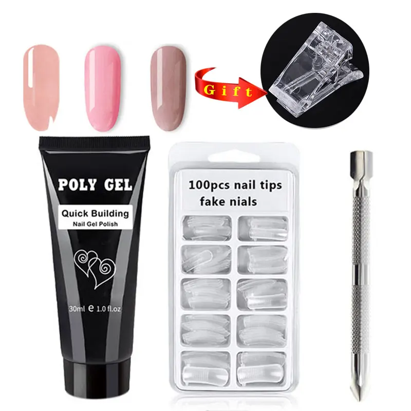 

PolyGel SET Nail Art Transparent Camouflage Color Nail Shape Crystal UV Gel Fake Nails gel builder nail gel polish
