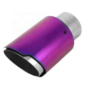 

muffler exhaust Universal Tail Throat Exhaust Pipe Muffler Tip Colorful Purple Welding 2.48-3.50in stainless steel exhaust