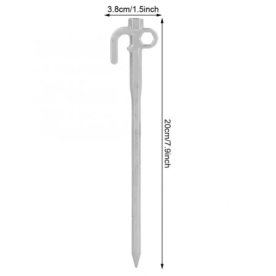 Silver 20cm 8 шт. 20/30 см колышки для палатки Нержавеющая сталь шестигранные палатки грунтовые гвозди Открытый Кемпинг тент укрытие от солнца палатка ветряного троса ставки - Цвет: Silver 20cm