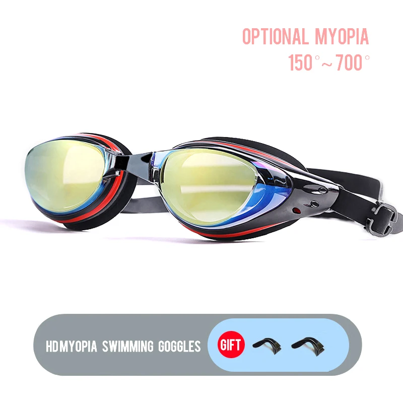 -1.5 To -7 Myopia Adult Men Women Silicone HD Clear Or Electroplated Anti Fog Swimming Glasses Anti-Uv Swim Eyewear Goggles