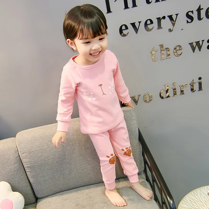 

2019 Spring New Style CHILDREN'S Suit Girls Lion Set Korean-style Fashion Children Two-Piece Set Baby Cute Pajamas