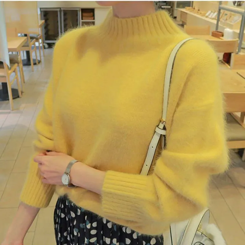 

2019 New Runway Autumn Winter Women Long Sleeve O-collar Cultivation Knitted Sweater Pullover Thick Warm FemaleJumper Top