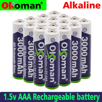 

2020 New Brand AAA Battery 3000mAh 1.5V Alkaline AAA rechargeable battery for Remote Control Toy light Batery free shipping