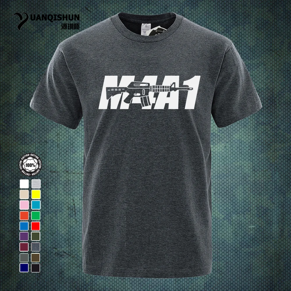Boutique Mens T-shirt M4A1 Letter Gun Printing Men T shirt CSGO Short sleeves Tops Tee Fashion 16 Colors Unisex Tshirt 0153-T | Мужская