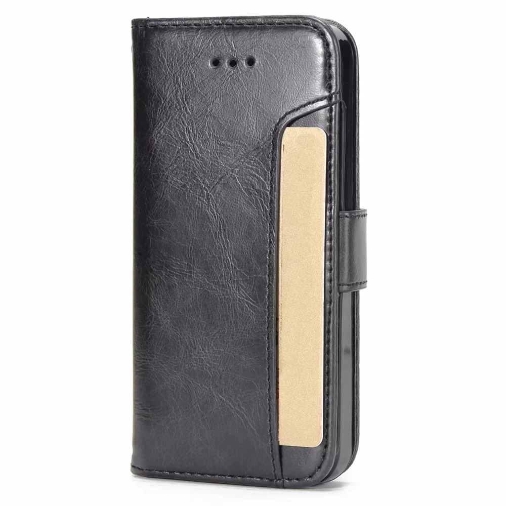 NFH искусственная кожа Crazy Horse чехол для iPhone 5 5S 5SE 360 Защитный флип-чехол-бумажник с отделениями чехол с подставкой, с отделением для карточек на 5S 5 SE силиконовый корпус