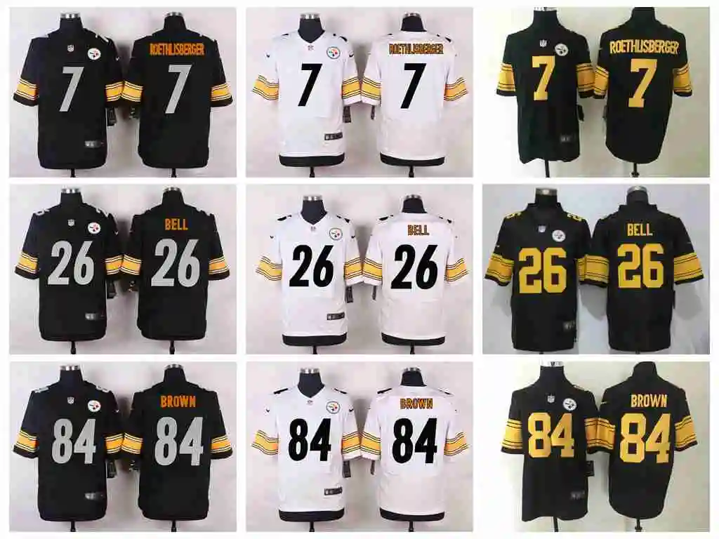 Stitiched, Питтсбург антоно коричневый Ryan Shazier Le'Veon Bell Ben Roethlisberger Elite для мужчин Джерси