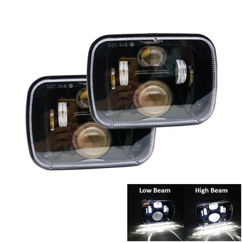 

5"*7" High/Low Beam Sealed Replacement LED Rectangular Headlights For Truck FLD H6014 H6052 H6054 Parts 7x6 Inch Square Headlamp