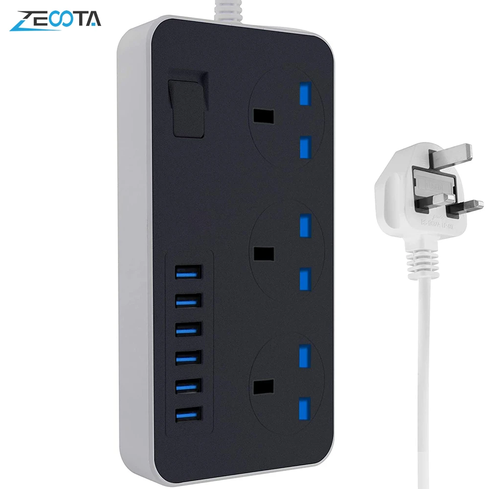3 m 2 Gang Surge Protected UK Power Extension 3 m 2 Gang