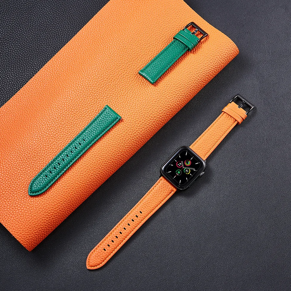 For Apple Iwatch Leather Band Genuine Pebble Leather Watch Strap For Apple Watch 1/2/3/4