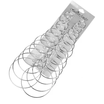 

6/12 pirs Large Circle Oversize Big Circle Hoop Earring Set For Women Simple Punk Style Brincos Round Earrings Party Jewelry