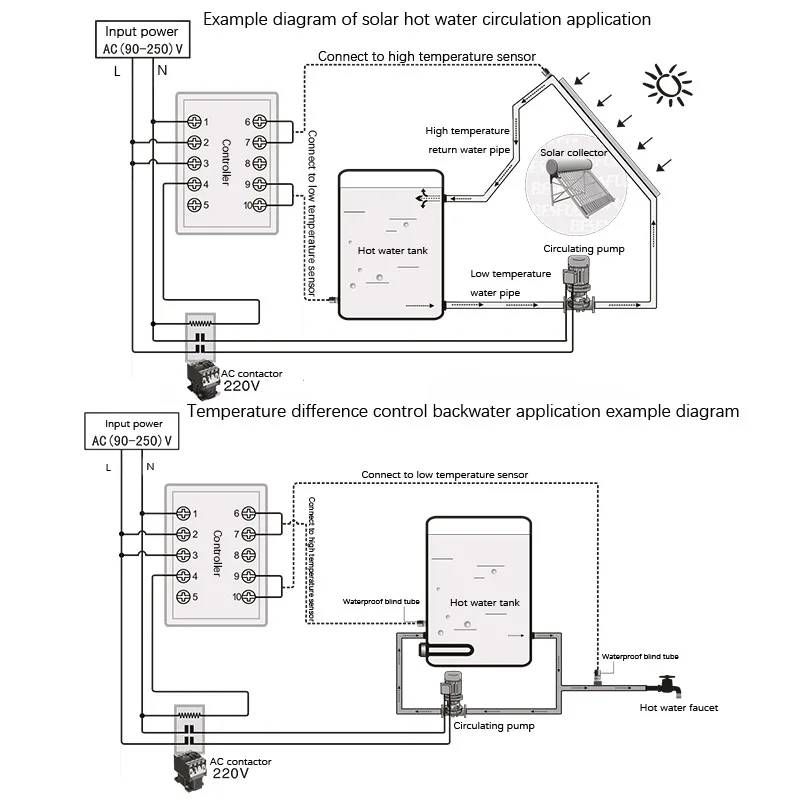 C-215 Temperature Difference Controller Solar Hot Water Circulating Pump Tempera
