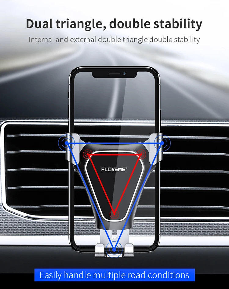 FLOVEME Универсальный Автомобильный держатель для телефона с креплением на вентиляционное отверстие, автомобильный держатель для мобильного телефона, авто поддержка сотового телефона для автомобиля