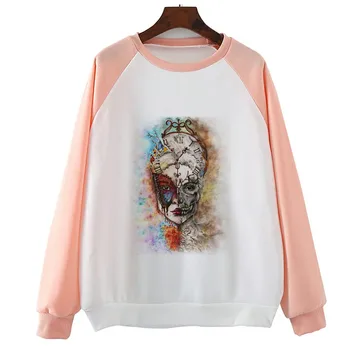 

Describe Life Experience Long Sleeve Loose Printed Hoody Casual Women Sweatshirts Summber Cool Swaetshirts