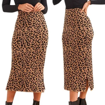 

Vicabo 2019 Women Sexy Leopard Print Skirts Fashion Package Hip Slim Fit Mujer Moda Faldas Thin Long Skirt