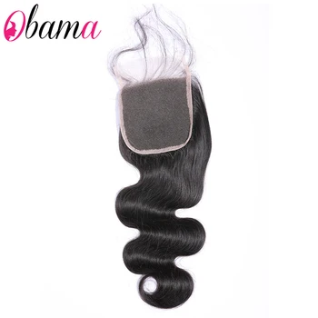 

Brazilian Body Wave Lace Closure 8-20 inch 4x4 Free Middle Part Remy Human Hair Closure With Baby Hair Obama Hair