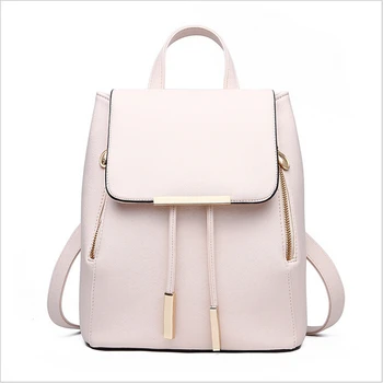 

Women Backpack High Quality PU Leather Mochila Escolar School Bags For Teenagers Girls Leisure Backpacks Candy Color B266