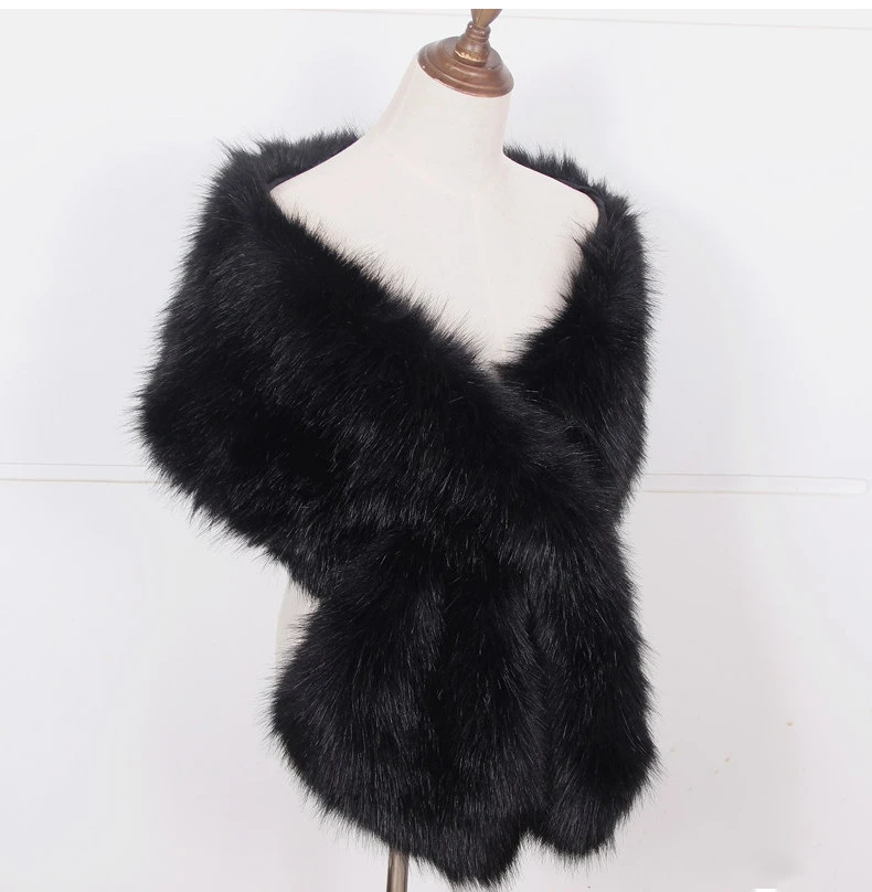 JaneVini-chales de piel sintética para novia, abrigo cálido, capa, chaqueta para fiesta de noche, azul marino, invierno, 2020