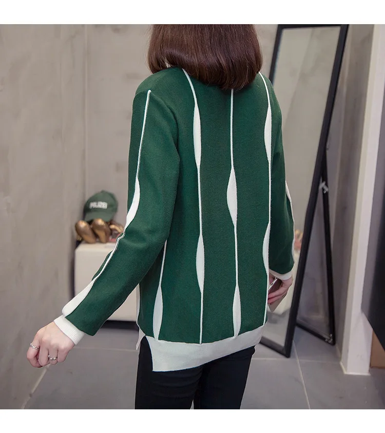 Женский мягкий корейский стиль свободный осенне-зимний свитер с круглым вырезом Женский облегающий базовый пуловер Длинный рукав женский