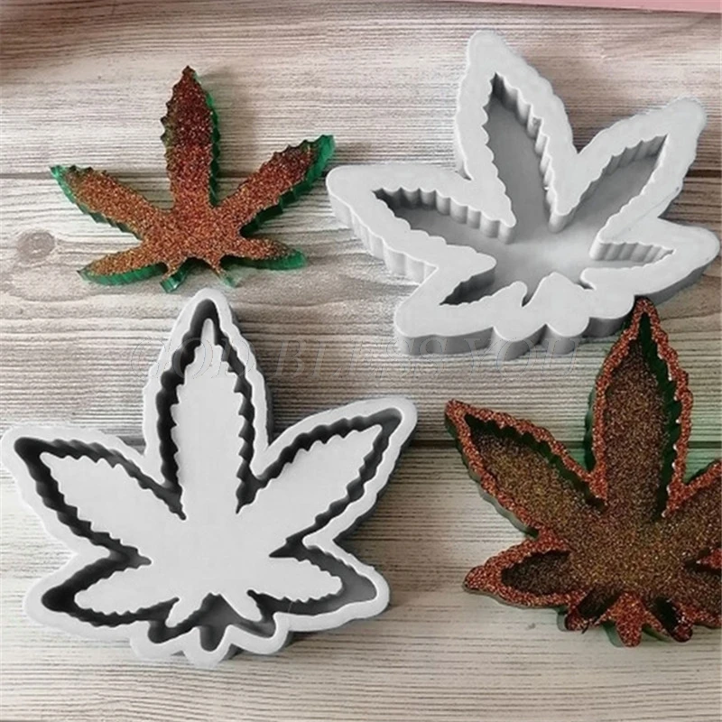 Weed Silicone Cigar Ashtray Resin Mold Maple Leaf Debowler Ashtray