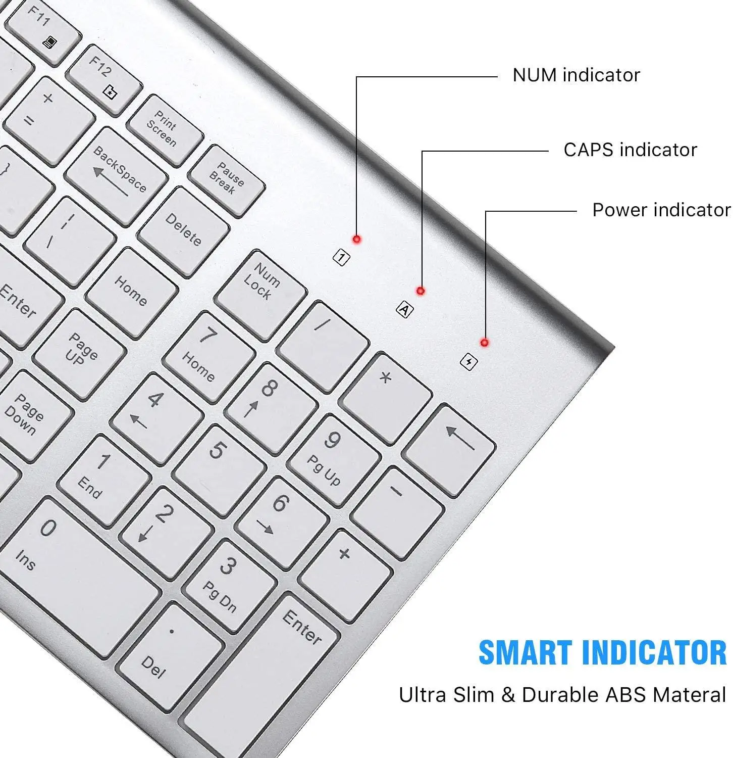 Hebraico Baixo Nível de Ruído 101 Teclas Teclado sem Fio 2.4g Fino e Compacto Teclado sem Fio para Computador Portátil Windows pc Desktop Smart tv - Imagem 6