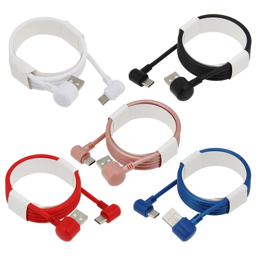 US $120.96 100pcsLot USB To Type C Micro USB Lighting Charging Cable Elbow 90 Degree USB C Micro USB Cable