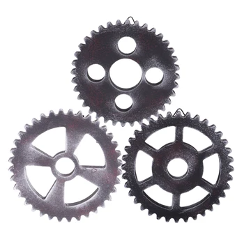 

Set-3 Wooden Steampunk Cogs and Gears Antique Wood Gear Wheel Wall Hanging Ornaments
