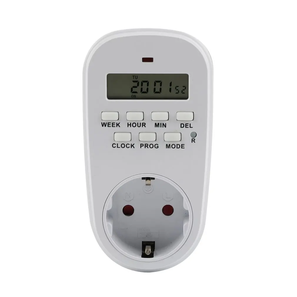 

Programmable Weekly Digital Smart Timer Switch Outlet Plug Timing Socket Countdown 15A for Kitchen Battery Car