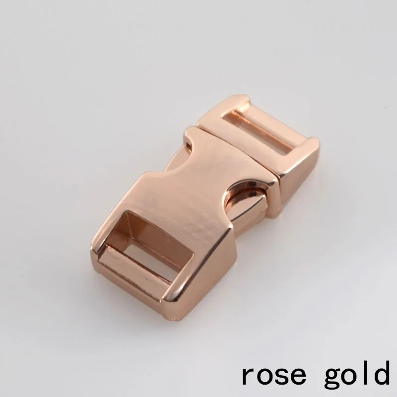 Rose gold Meetee металлическая пряжка 10 мм Паракорд браслетная застежка хомут, Крепление Зажим для ремня застежка для сумок DIY кожевенное ремесло H6-2 - Цвет: Rose gold