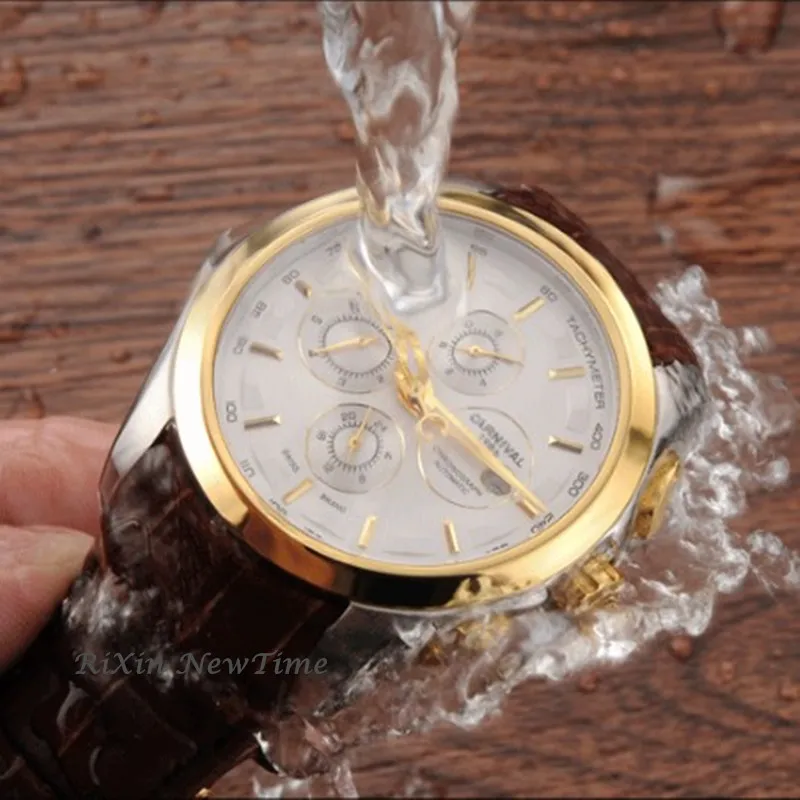 Orologi Meccanici Automatici Da Uomo Con Chiusura Originale Cinturino In Pelle Di Lusso, Lancette Luminose, Orologio Di Design Casual Impermeabile Con Retro Assiale Trasparente Da 38,71 € | DHgate